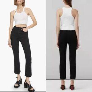 Rag and Bone Wren High Rise Slim Straight Black Jeans - 30
